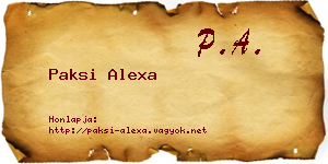 Paksi Alexa névjegykártya